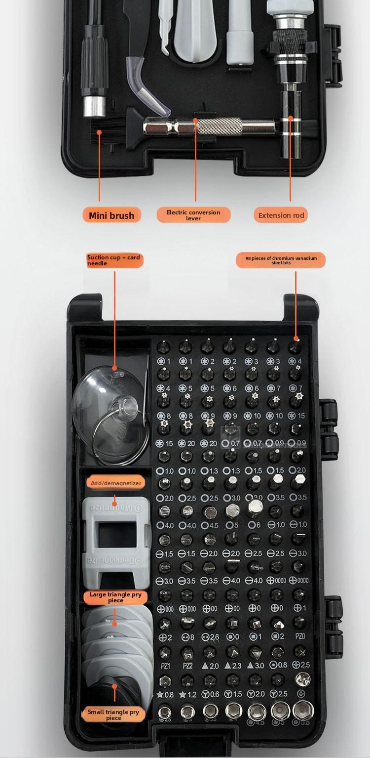 Newly Upgraded 115-in-1 Screwdriver Set Multifunctional Watch, Mobile Phone, Computer Repair and Disassembly Tool basin wrench brushless impac household maintenance sink storage box pipe organizer rack jack ratchet master hex bit socket set rubber grip