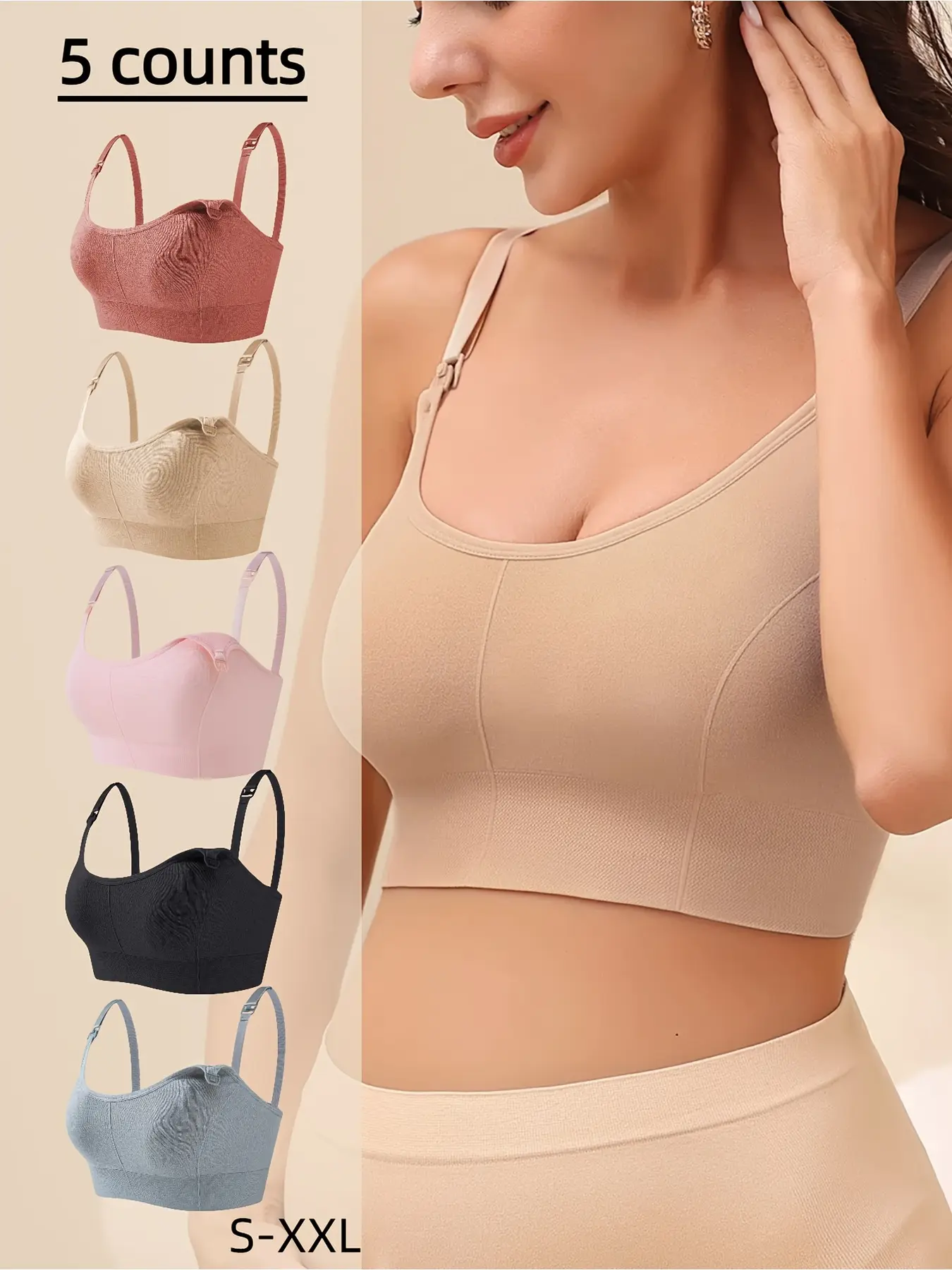 Women's Bra Breastfeeding Bra Seamless Multi-layer Breastless Breastfeeding Vest Adjustable Straps Comfortable Breathable Breastfeeding Bra Supportive Nursing Underwear