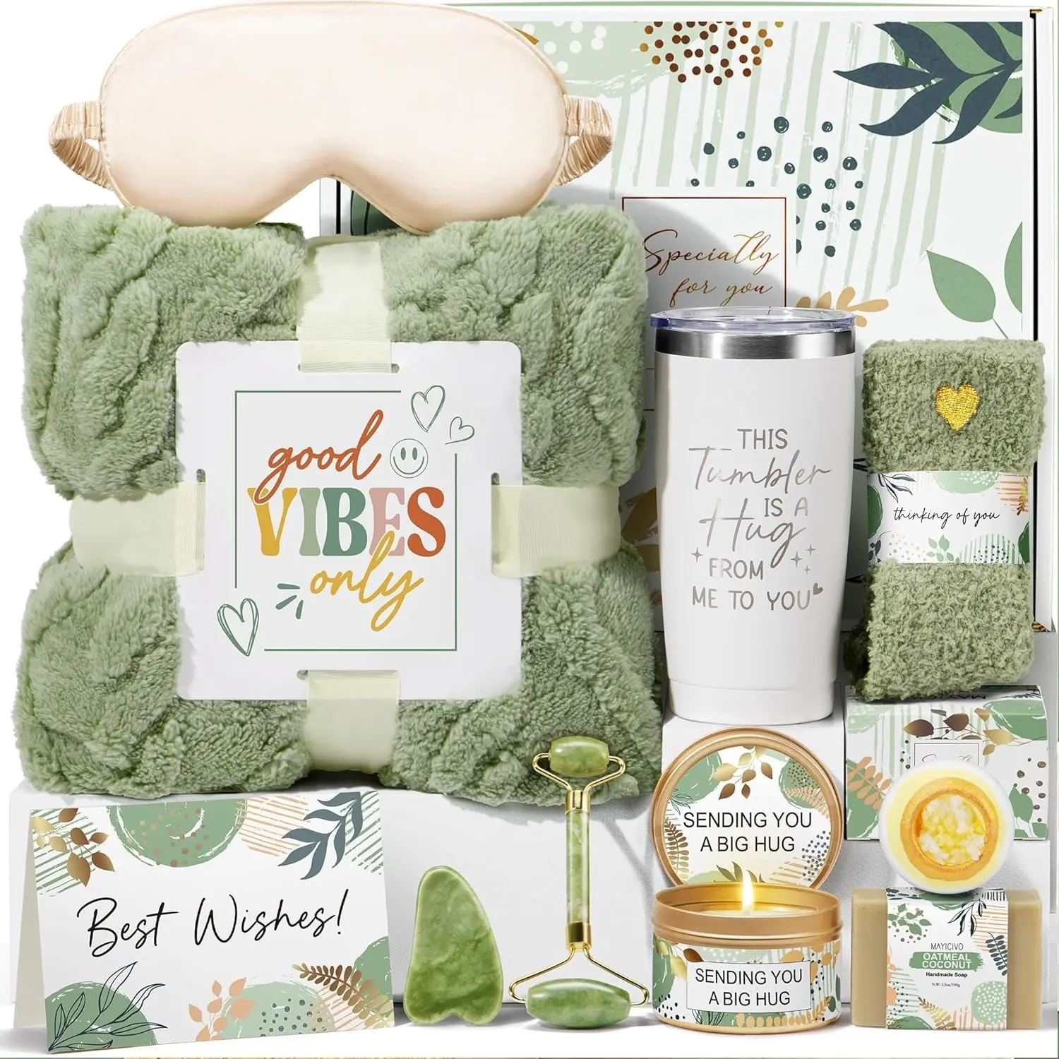 Self Care Get Well Soon Gift Baskets for Women Relaxing Spa Gift Set Care Package Unique Birthday Valentines Day Gifts for Her Mom Friends Wife Girlfriend Sister