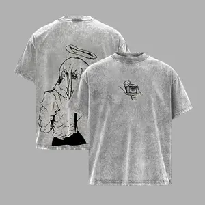 Makima - Chainsaw Man T-Shirt Anime Clothing Makima Tee Washed Heavy Cotton T-shirt, Gift For Anime Merch Fan, Manga Lover Gift Gift For Him Gift For Her Menswear Clothing anime lover