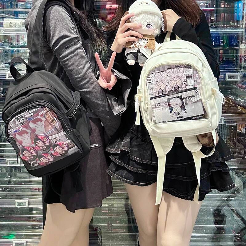 Y2K Cute Mini Backpack Women Fashion ItaBag Sweet Girl Transparent Rucksack DIY Personality Display Knapsack Lolita Shoulder Bag