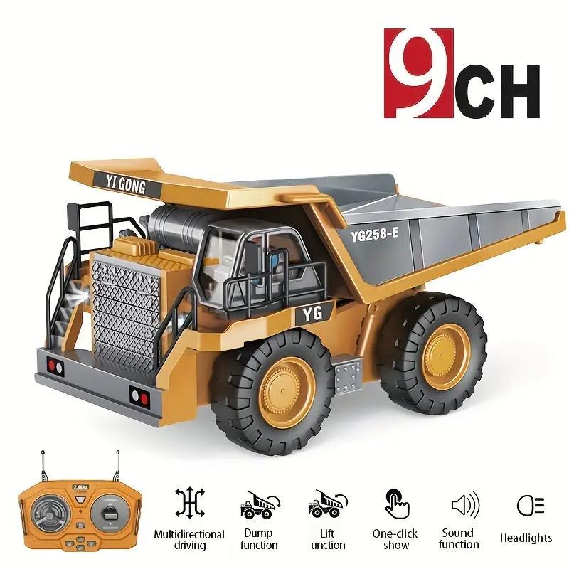 9 Channel Remote Control Dump Truck Toy, Remote Control Trucks, 1 Set USB Rechargeable Engineering Vehicle Toy with Light & Sound Effect, RC Construction Vehicle Gift 9 Channel Remote Control Dump Truck Toy, Remote Control Trucks, 1 Set USB Rechargeable Engineering Vehicle Toy with Light & Sound Effect, RC Construction Vehicle Gift