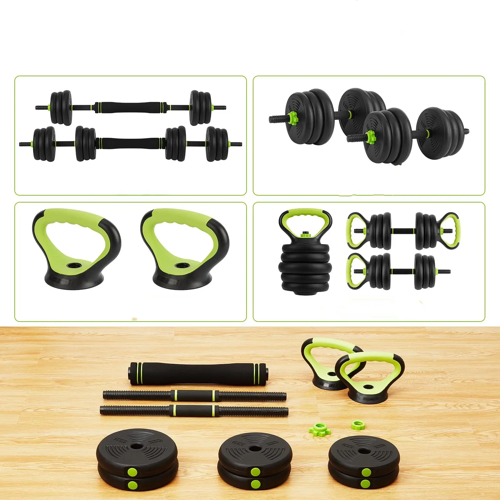 44 LBS Adjustable Dumbbell  Set, Adjustable Weights As Dumbbells /Barbells/Kettlebells for Home Gym
