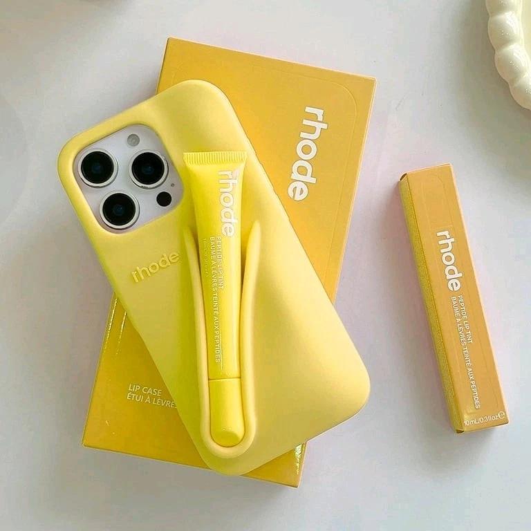 Rhode Lip Tint Silicone Phone Case + Lip Gloss  Rhode Lip for iPhone 11–17  Shockproof design, smooth lipstick application| Fashionable protective nutrients, convenient for daily use
