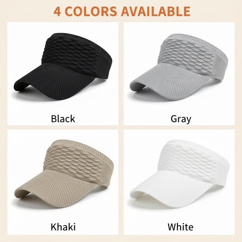 4-Pack Women's Sports Sun Hat| No-Heat Open Top Design| Ponytail Friendly Visor| Value Set