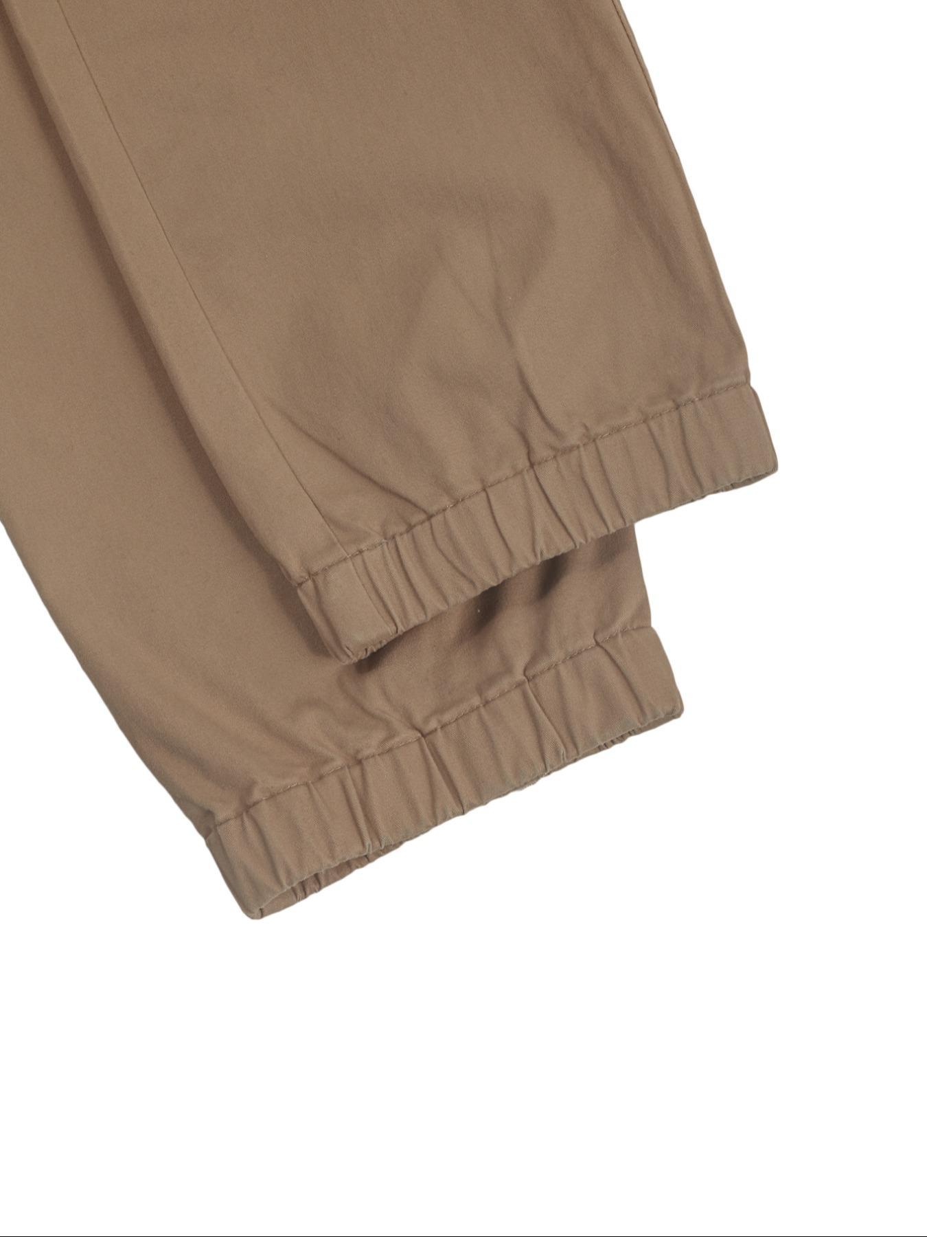 GILIPUR Y2K Khaki Textured Work Pants With Multiple Pockets, Slim-Fit, Basic, For Summer And Autumn, Casual, All Sizes, Ladies, Shop Now
