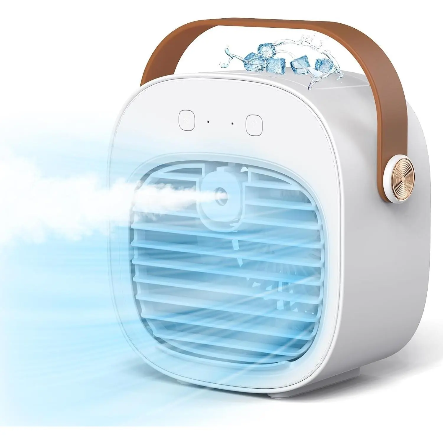 Portable Air Conditioner -5200mAh Rechargeable Personal Air Cooler, White Mini Air Conditioner with 3 Speeds, Quiet Desk Cooling Fan for Home, Bedroom, Travel, Office, Outdoor, IndoorGift.