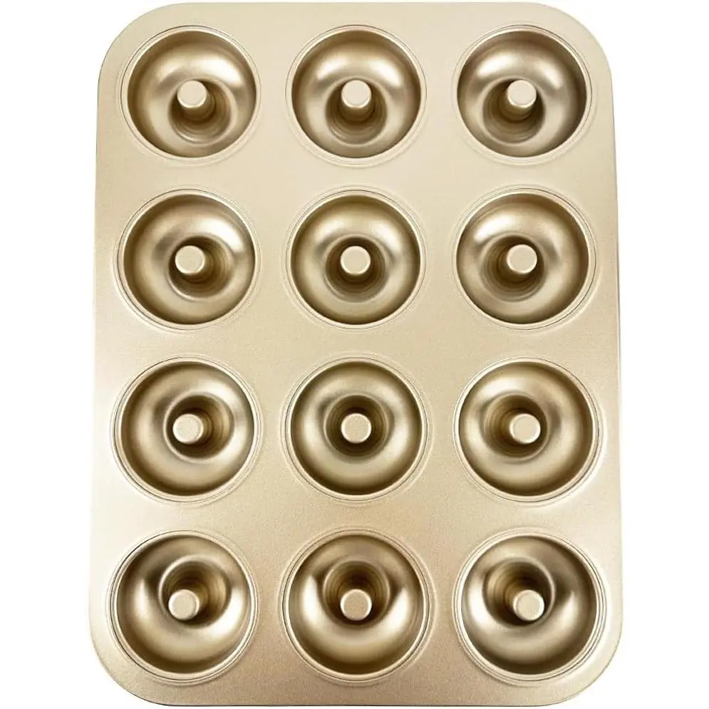 12 Cavity Donut Baking Pans Nonstick Donut Pan Carbon Steel Ring Donut Baking Tins Doughnut Pans Donut Molds Baking Pan