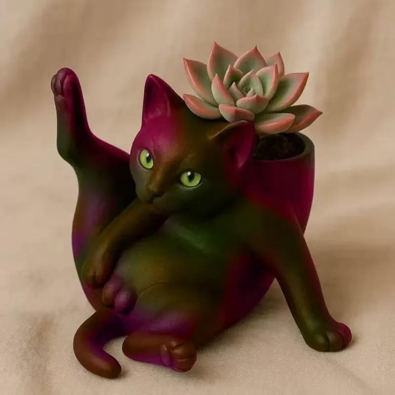 Quirky Cross-Legged Black Cat Flower Pot - Creative Succulent Plant Ornament - Fun Desktop Decorative Gift - Atmosphere Decoration Suitable for Personalized Halloween Furniture Decor Quirky Cross-Legged Black Cat Flower Pot - Creative Succulent Plant Ornament - Fun Desktop Decorative Gift - Atmosphere Decoration Suitable for Personalized Halloween Furniture Decor