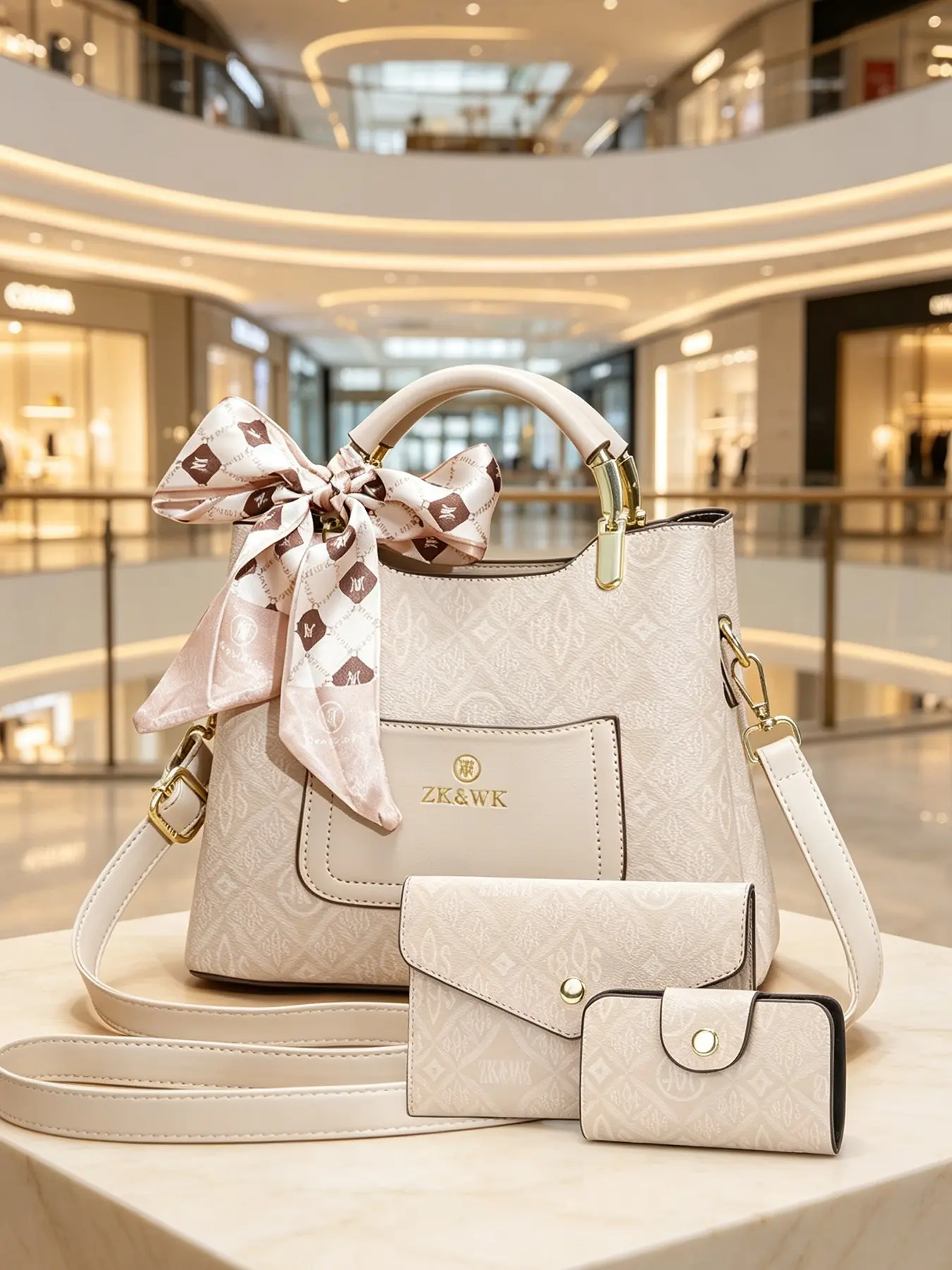 Elegant PU Leather Square Bag, Vintage Print Handbag for Women, Large Capacity Commuter Backpack, Versatile Shoulder Crossbody Bag