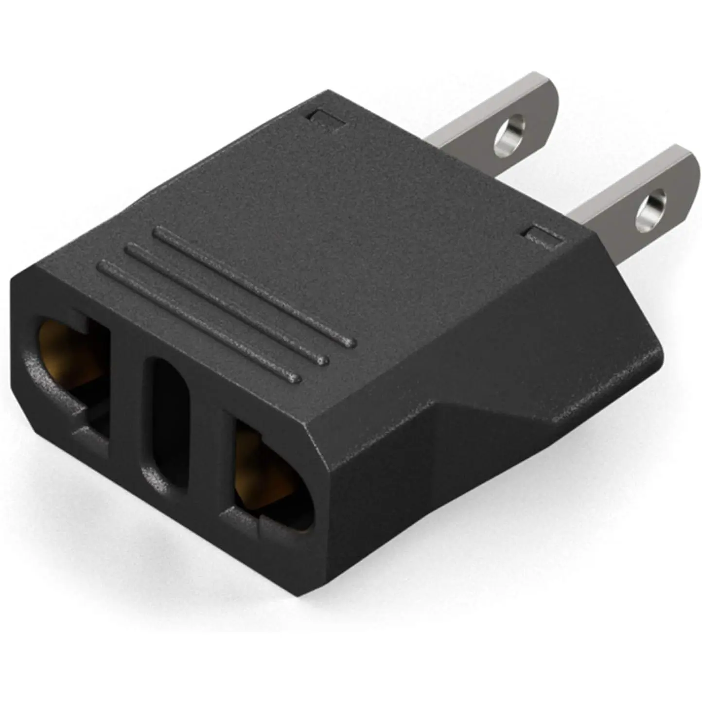 Small European to  Plug Adapter,  Input, 1-Pack, White