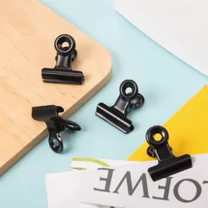 12 Black or 12 White Thickened Metal Binder Clips | Durable Rust-Resistant Heavy Duty Paper Fasteners for Documents, Photos & Office Desktop Storage