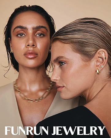 FUNRUN 12 Pcs Ear Cuffs Non Piercing for Women Adjustable Cuff Earrings Non Pierced Cubic Zirconia Ear Cuff Clip on Cartilage Fake Earrings Jewelry