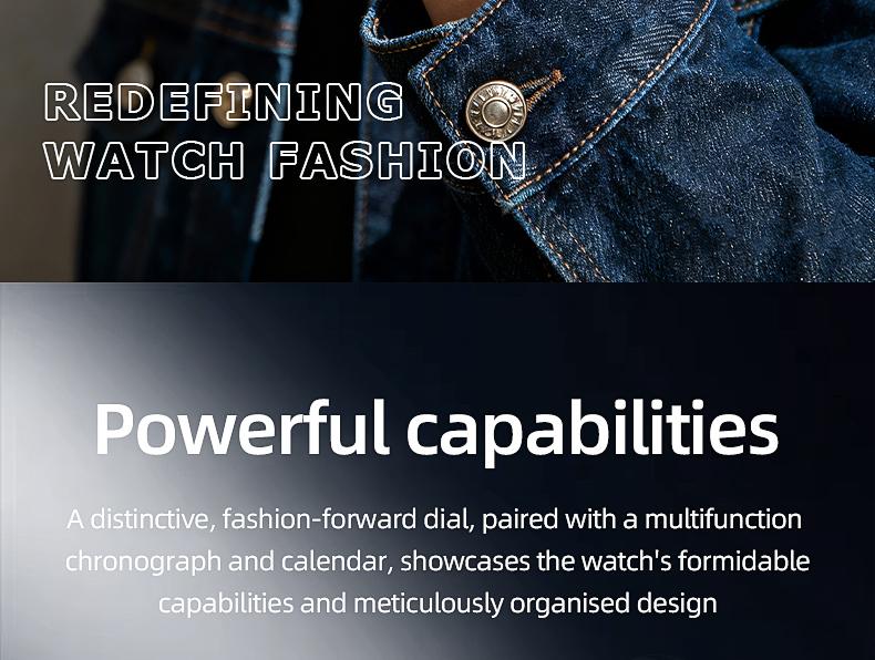 Men's Luxury Blue Dial Chronograph Quartz Watch - Stainless Steel Wristwatch with Tachymeter, Date Display, Multi-Function Subdials, Elegant Business Sport Dress Watch, Perfect Gift for Husband Dad Boyfriend