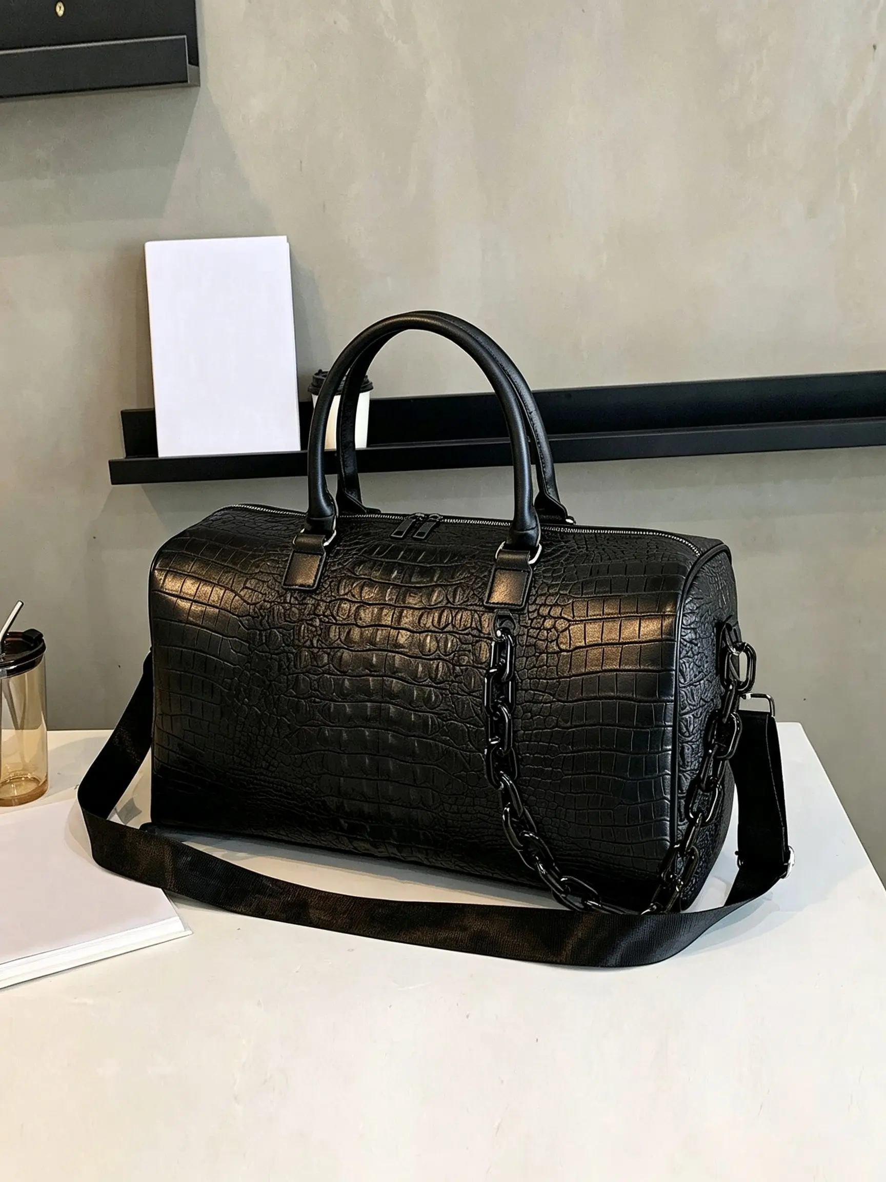 PU Travel Bag, Large Capacity Duffle Bag, Weekend Traveling Bag, School Bag, Gym Bag, Beach Bag, College Bag, Hospital Bag