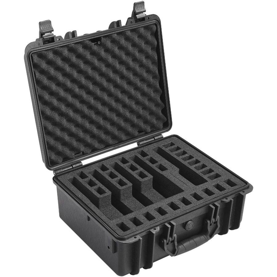 VEVOR Hard Pistol Cases with Pre-cut Lining, Waterproof Dustproof Hard Gun Case for 5 Pistol, 18.9×16.3×8.5 in Lockable Pistol Case, Black, 18.9X16.3x8.5"