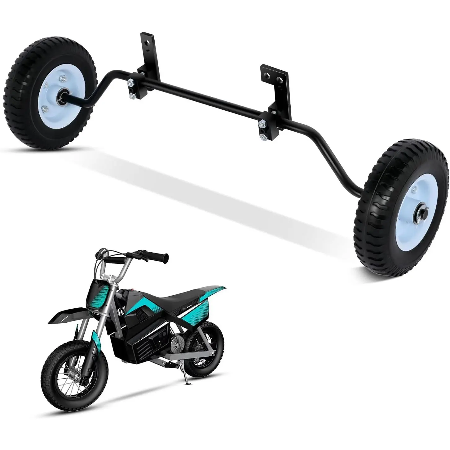 Nilight Dirt Bike Training Wheels for 50CC Kids' Motorcycles - Adjustable Height, Adaptable to Beach & Various Terrains, Compatible with Razor MX125 MX350 MX400 MX500, Honda XR50 CRF50 Z50 Z50R, Yamaha PW50 TTR50, Easy to Install, Gravel