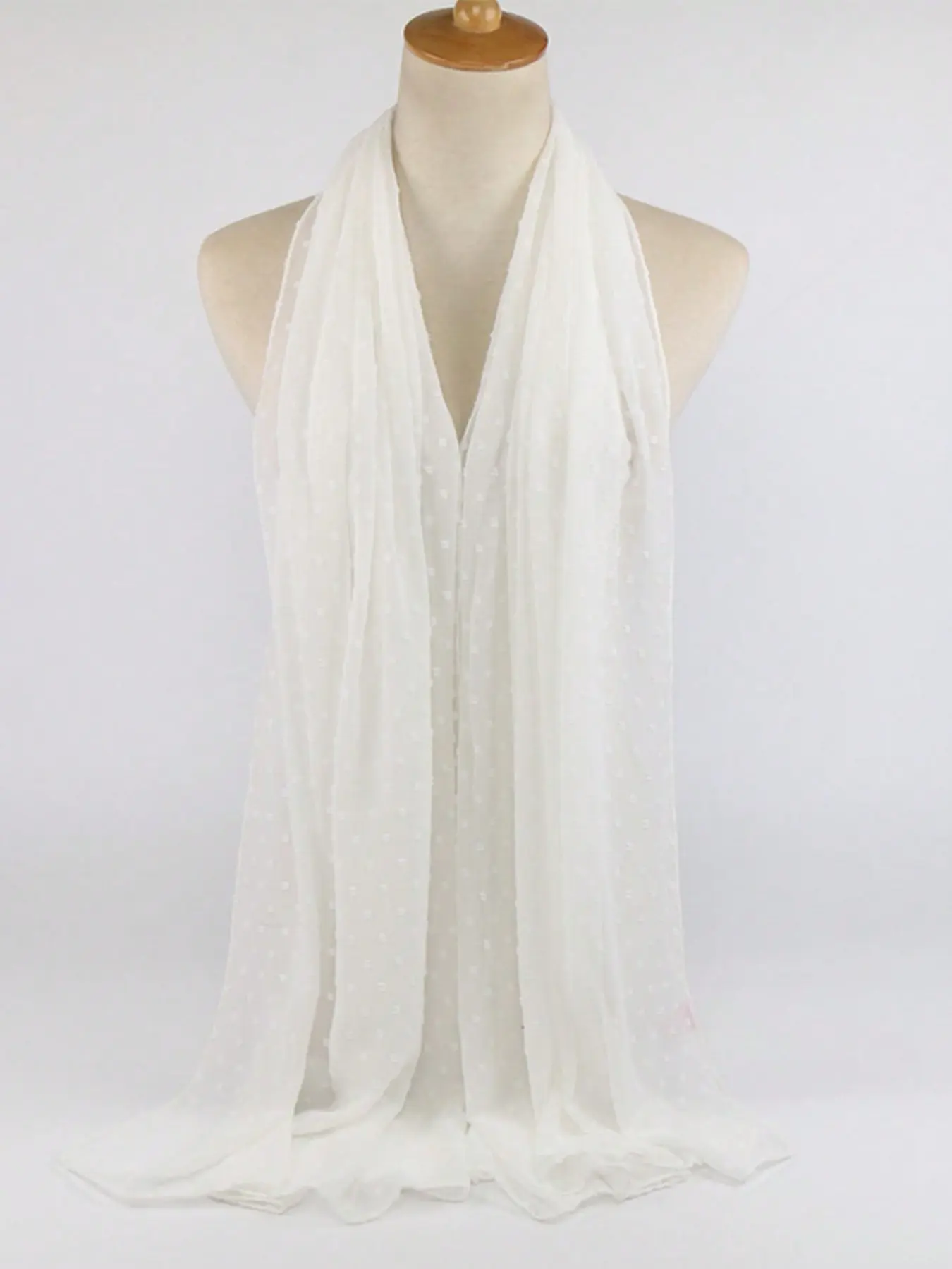 Embroidered Chiffon Long Scarf, Lightweight Semi-Transparent Shawl, Stylish Accessory for Travel and Photography, Daily Wear Decorative Wrap