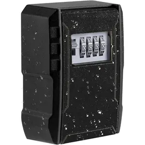 Extra Large Capacity Key Lock Box Weatherproof Wall Mount Key Box for Car Keys Fob House Keys Security Storage Lock Box for Indoor Outdoor Garage Garden Store 1 Pack Black