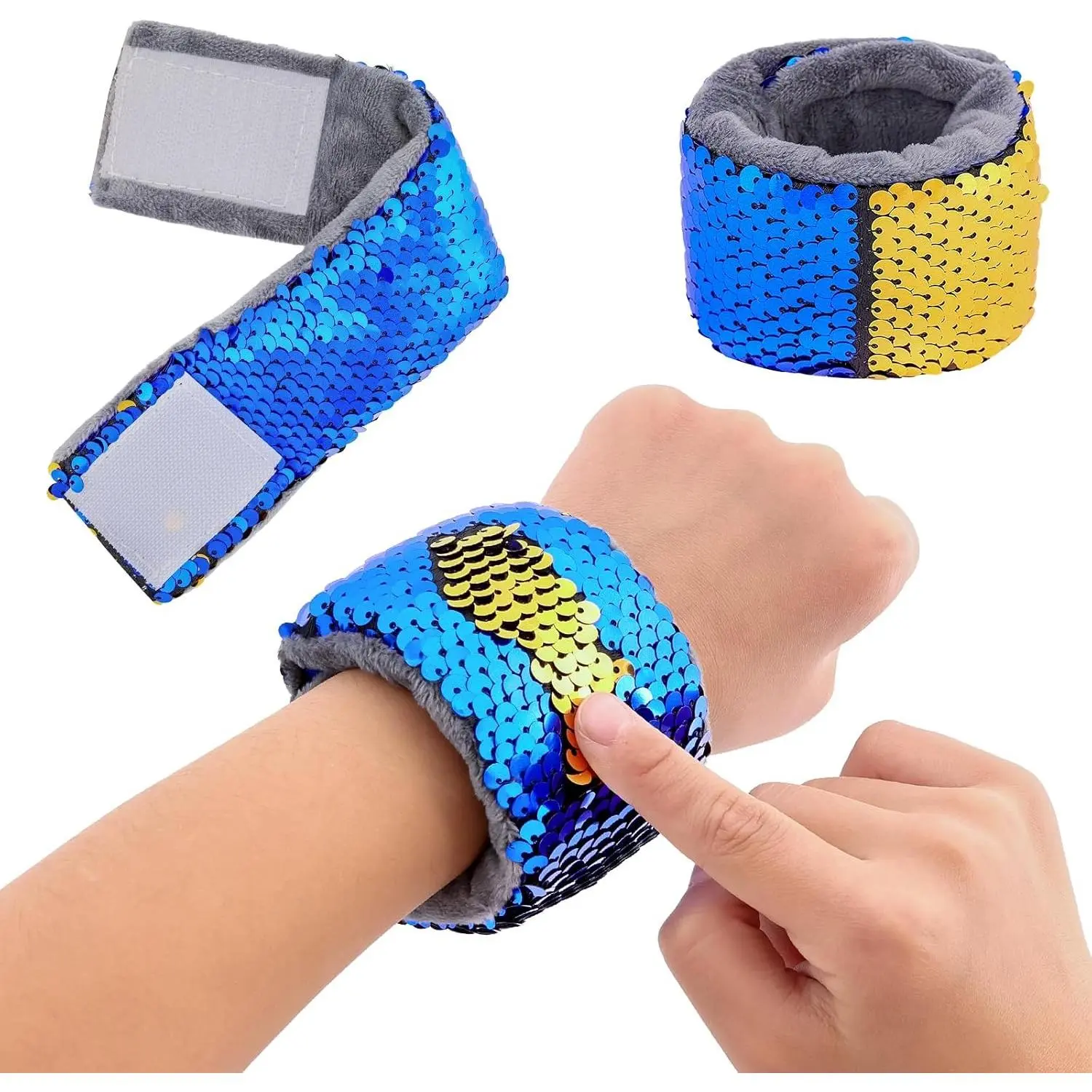 2 Pack Weighted Sensory Bracelets, Reversible Sequin Fidget Wristbands Provide Calming Deep Pressure and Tactile Input for Autism, ADHD, Anxiety and SPD Kids, Perfect for Classroom, Home, Travel