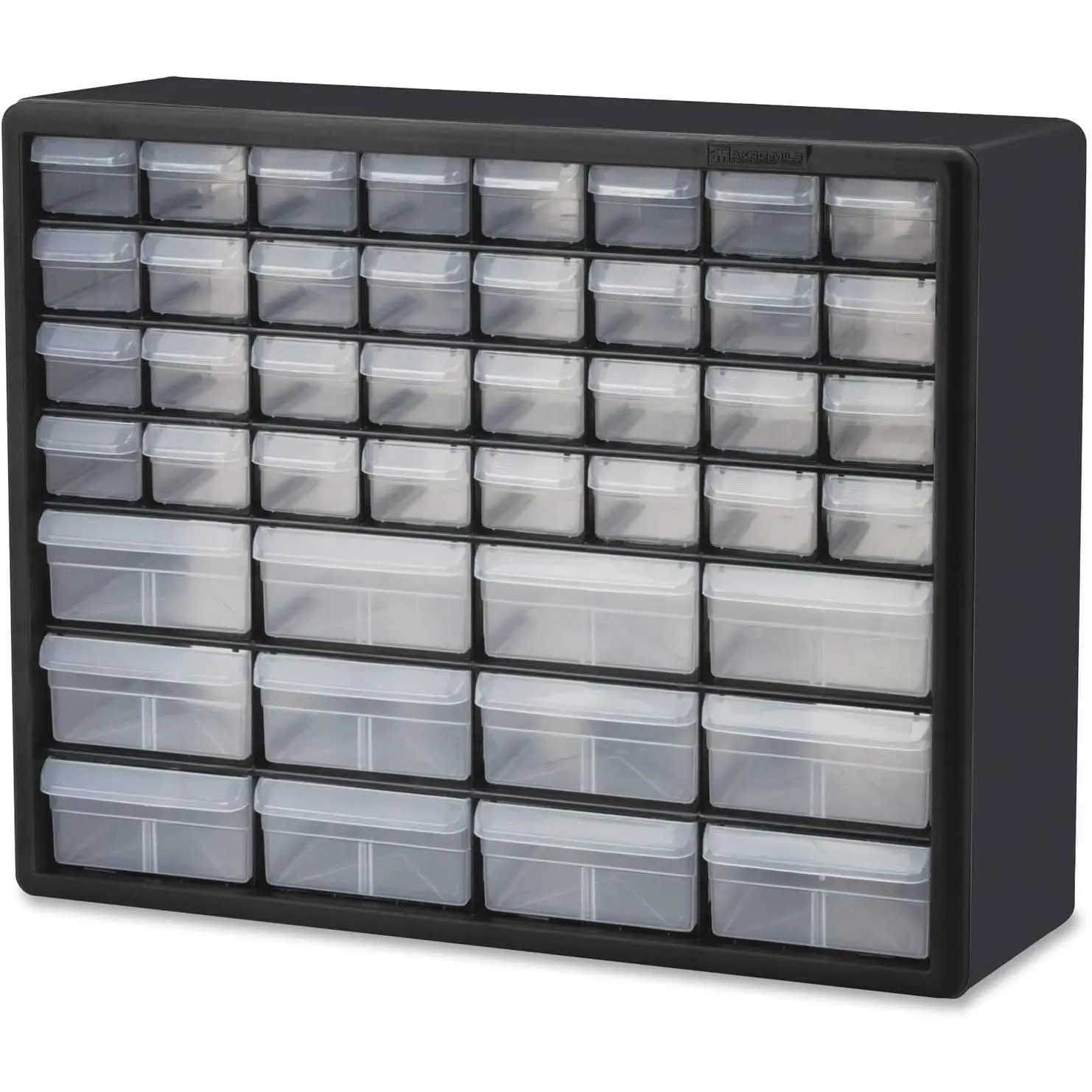 44-Drawer Plastic Storage Cabinet for Garage Organization, Organized Keeper for Teachers, 20X6x16" Inches (20" W x 6" D x 16" H), 10144 Black Toolbox