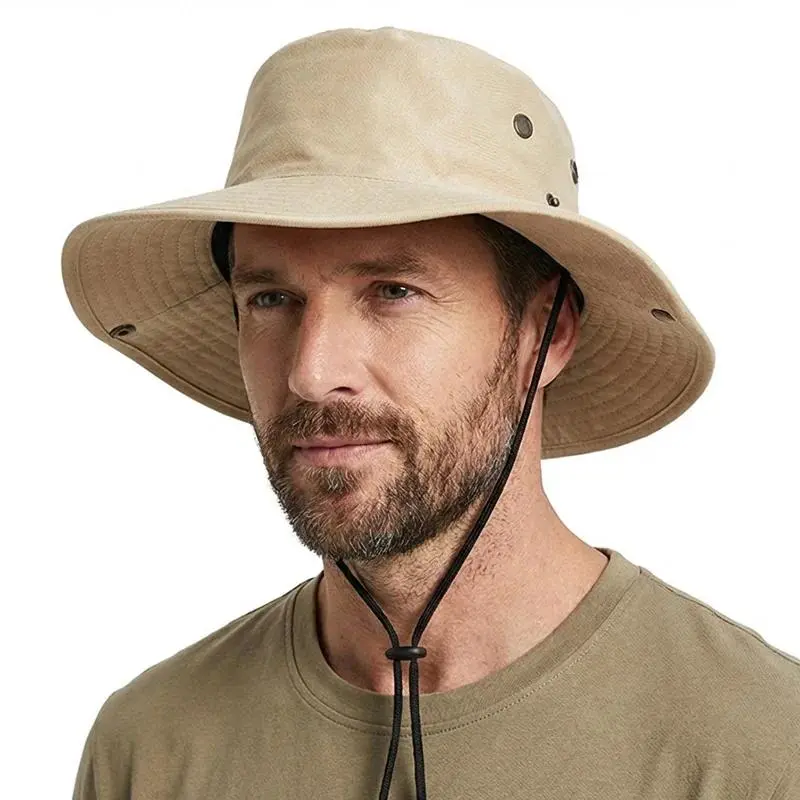 UV-proof Big Eaves Bucket Hat Summer Sunshade Fisherman Sunscreen Outdoor Fishing Hiking Breathable Umbrella Cap