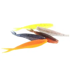 DeepJaw Outfitters 0.06oz & 0.085oz Forked Tail Soft Plastic Worms, Micro Finesse Split Tail Soft Baits, Slow Sinking Imitation Grub Worm for NED Rig Drop Shot, Freshwater Crappie Bluegill Trout Largemouth Bass Fishing Tackle