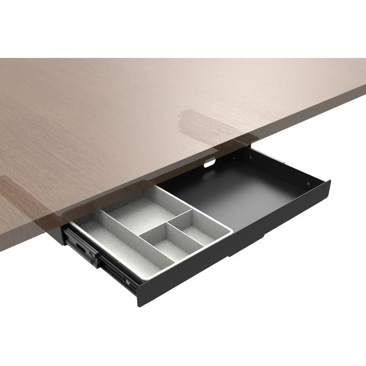Under Desk Slide Out Pencil Drawer Storage Organizer 15" Wide | Steel Undermount Drawer with Ball-Bearing Slides, Black (8x14.4 Inch)