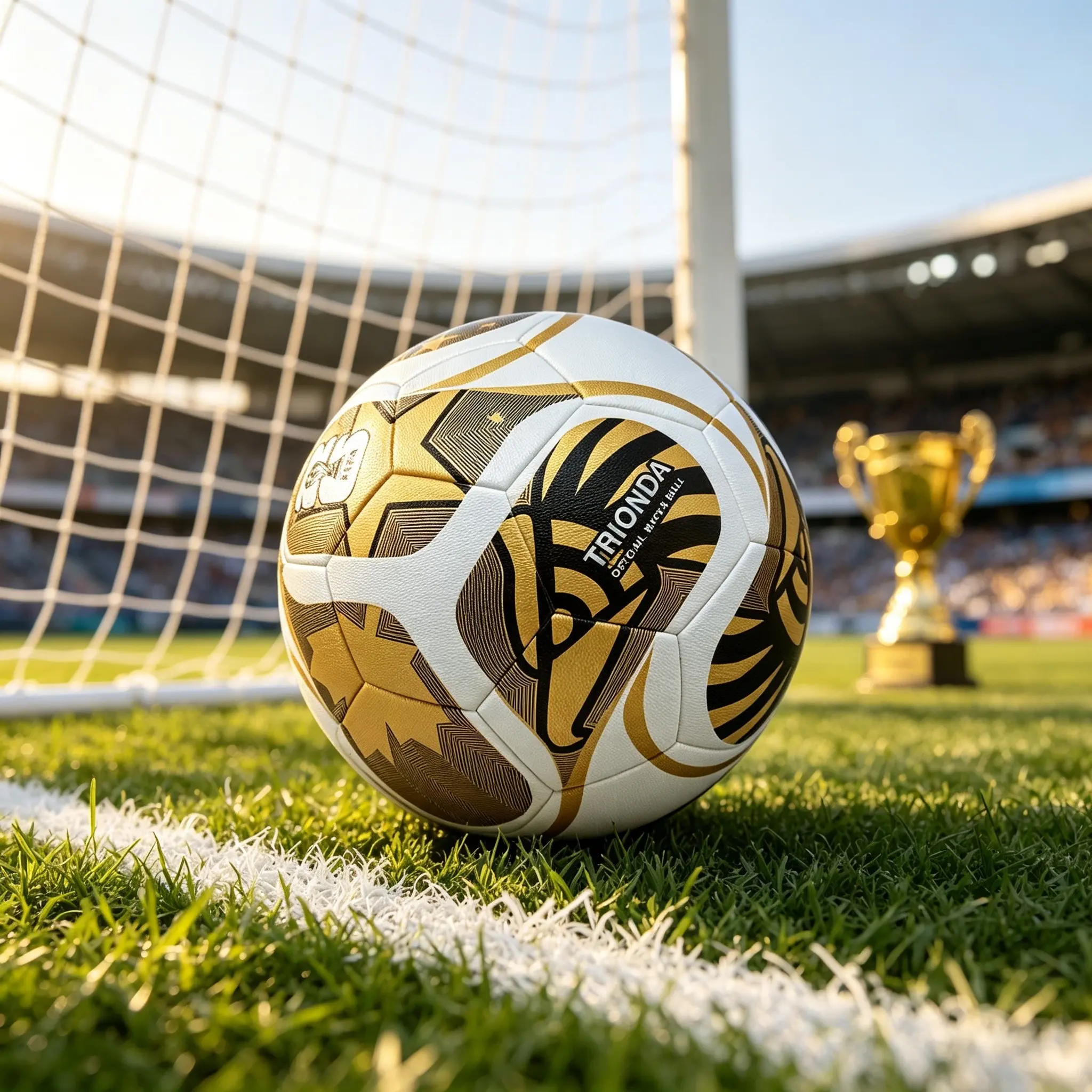 Family Outdoor Camping Interactive Gold Lion Soccer Ball, Heat Bonded Sewing, High Durability PU, Kids Teen Sports, Birthday Gift, Outdoor Match Ball
