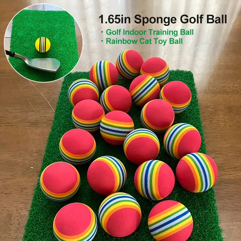 16-Pack High-Quality 42mm Foam Golf Practice Balls - Indoor/Outdoor Golf Training Balls, Multi-Use Christmas Tree Ornaments, Foam Balls