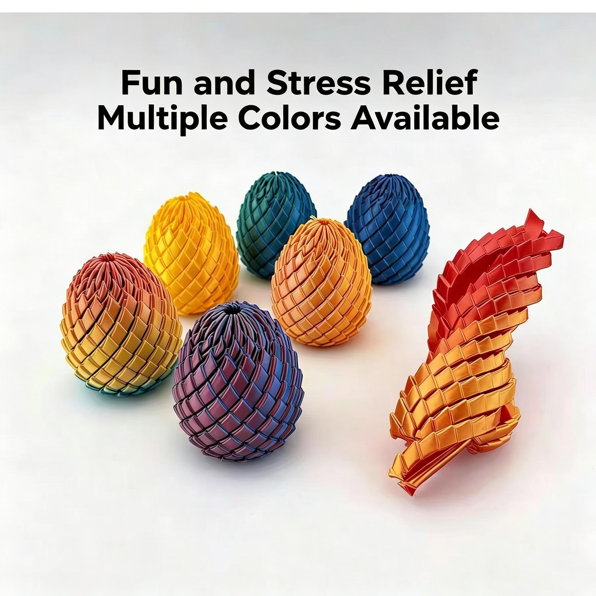 3D Printed Dragon Egg Stress Relief Toy, Transformable Twist Egg, Creative Stress-Relief Gadget, Children's Toy