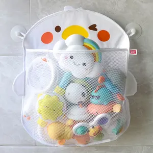 Toy Organizer For all Person, Cartoon Sweet Duck Shower Storage Mesh Bag, Bathroom Drying Hanging Bag With Suction Cups
