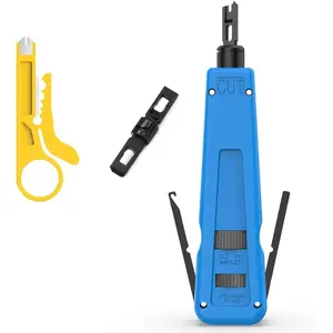Punch Down Impact Tool with 110 and 66 Blades, Suitable for Cat6/Cat5e Network Cable & Telephone Terminal Insertion