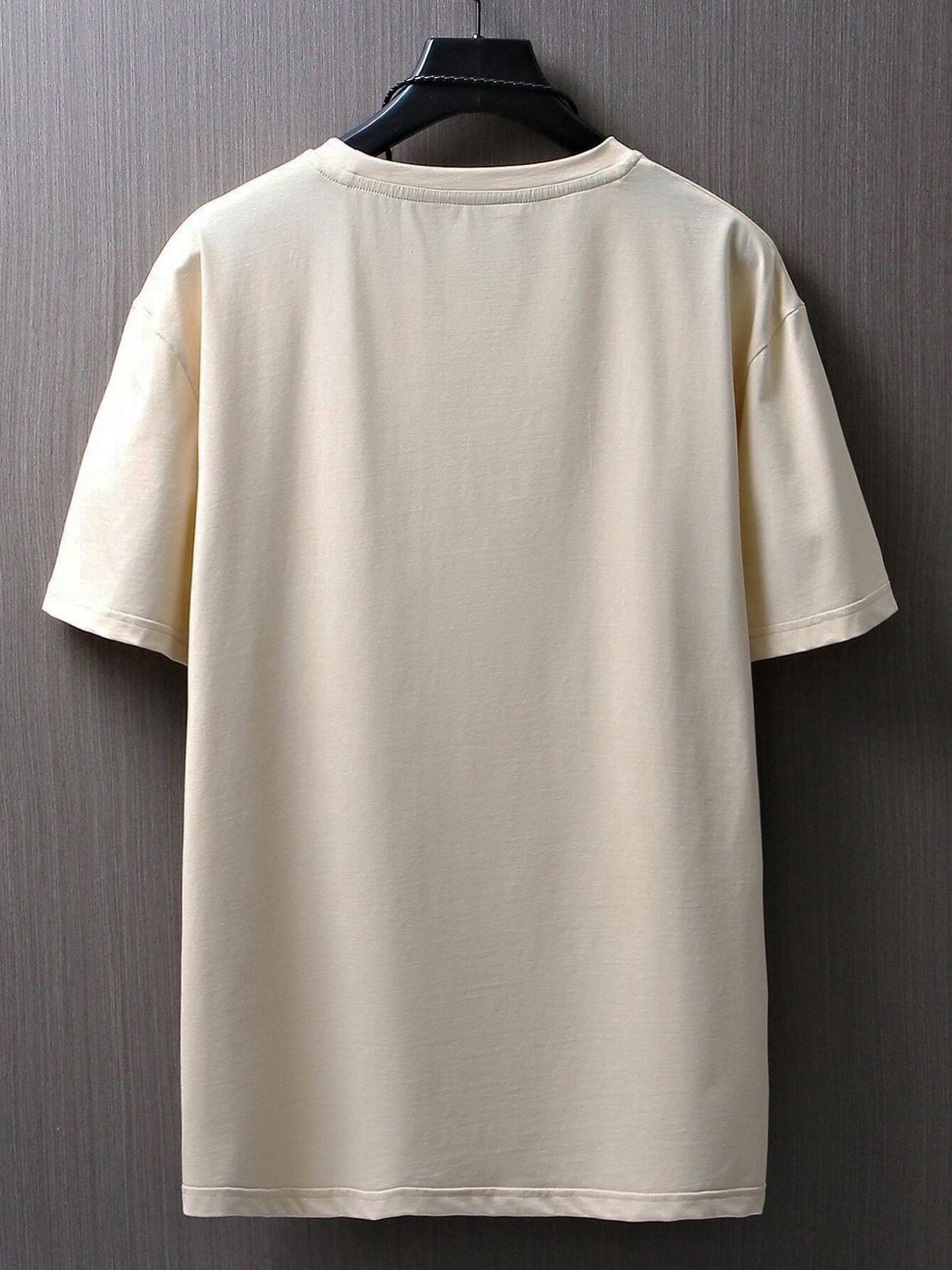 Men's Regular Fit Letter Print Round Neck Sleep Tee, Casual Soft Comfortable Knitted Short Sleeve T-Shirt For Daily Wear, Mens Sleepwear & Loungewear