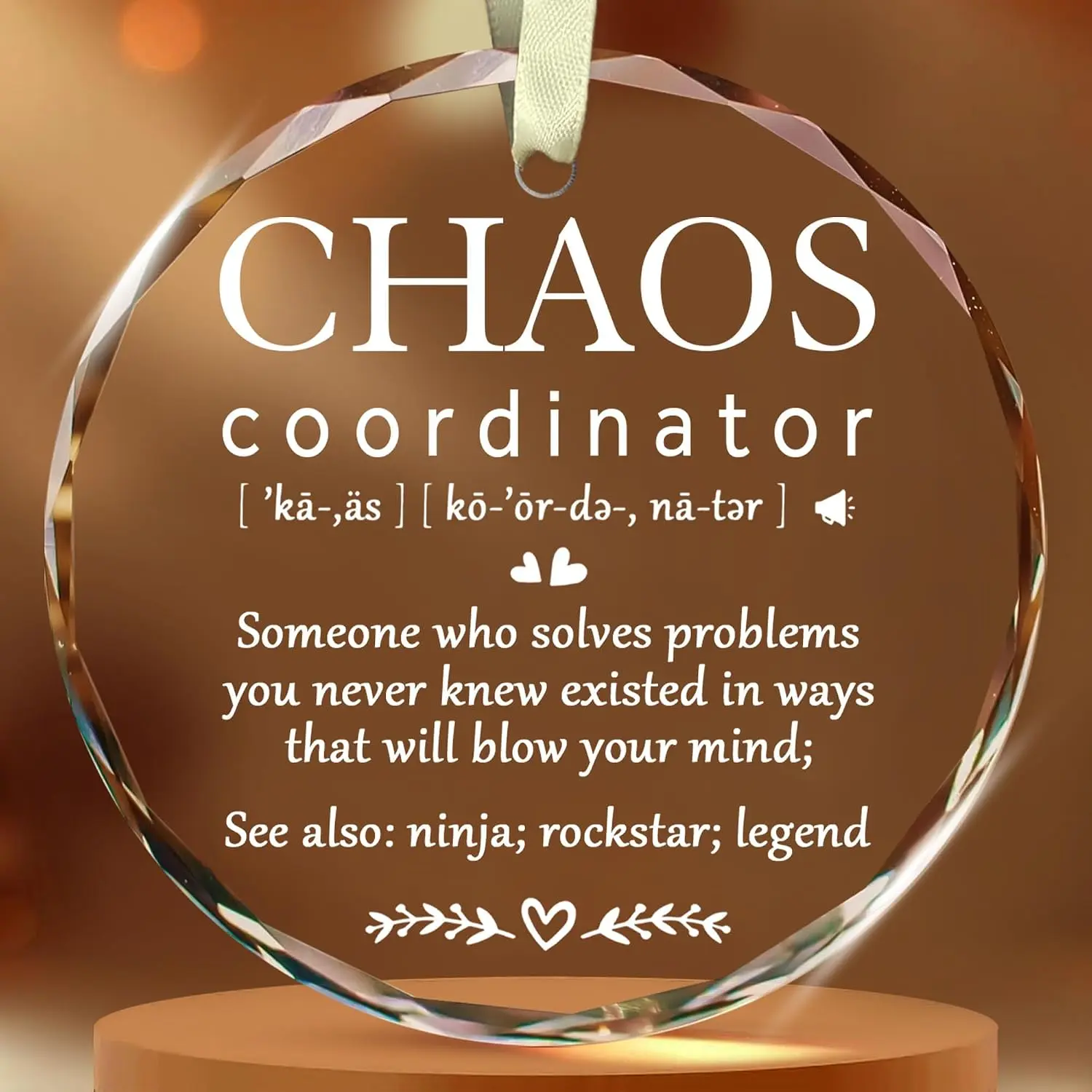 Chaos Coordinator Ornament - Gifts for Coworker - Thank You Gifts for Women, , Coworker, Teacher, Mom, Office Appreciation  - Christmas Decorations - Ceramic Ornament