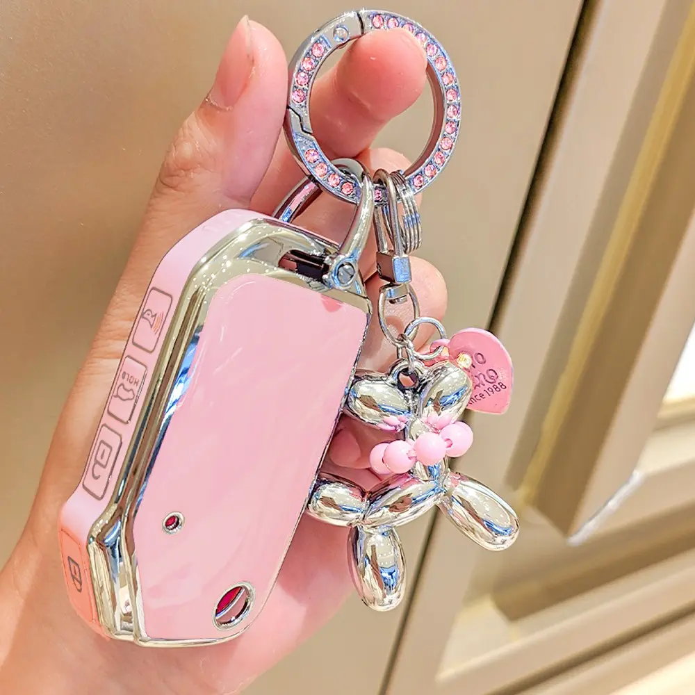 Kia Car Keychain Holder, Dog Keychain, Rhinestone Key Ring, Car Key Accessory, Compatible with Kia Ceed, Cerato, Forte, Sorento, Soul, Sportage, Telluride, K5