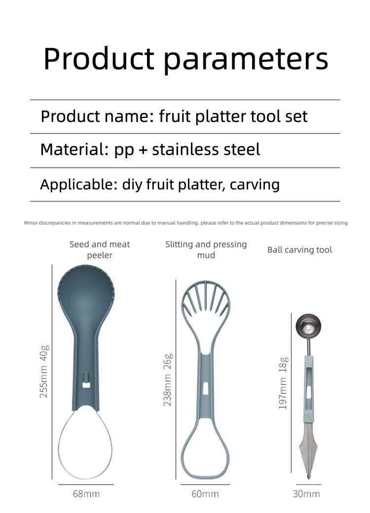 6 in 1 Fruit Baller Cutter Set Multi Function Fruit Carving Tools for Fruit Platter Decoration