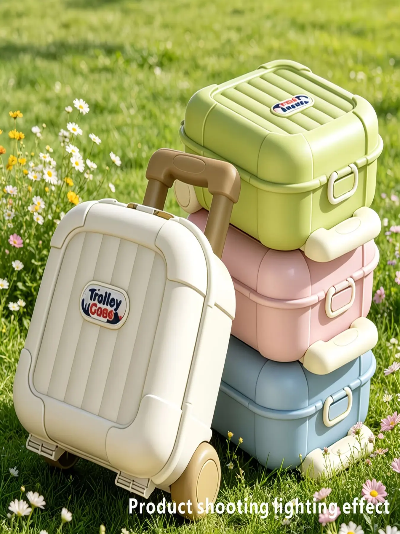 Cute Small Blue Luggage, Space-Saving Design, Ideal for Travel, Airplane, Train, Camping, with Swivel Wheels, Perfect Birthday Gift, Carry On Bags for Airplanes