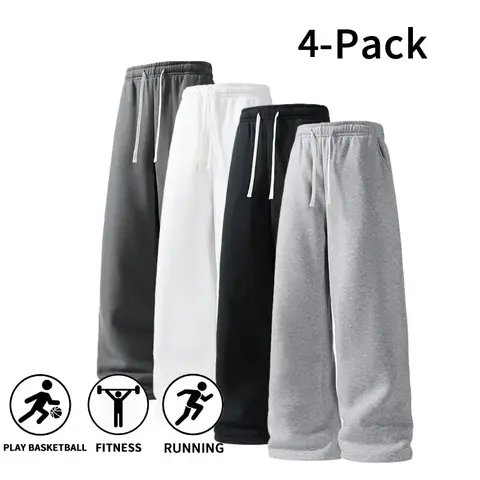 4 Pack Fall & Winter Styles Ultra Soft Wide Leg Sweatpants | Warm & Comfortable athletic pants for basketball, running, and gym (optional 4 pack and 2 pack),clothes for back to school,first day of school outfits