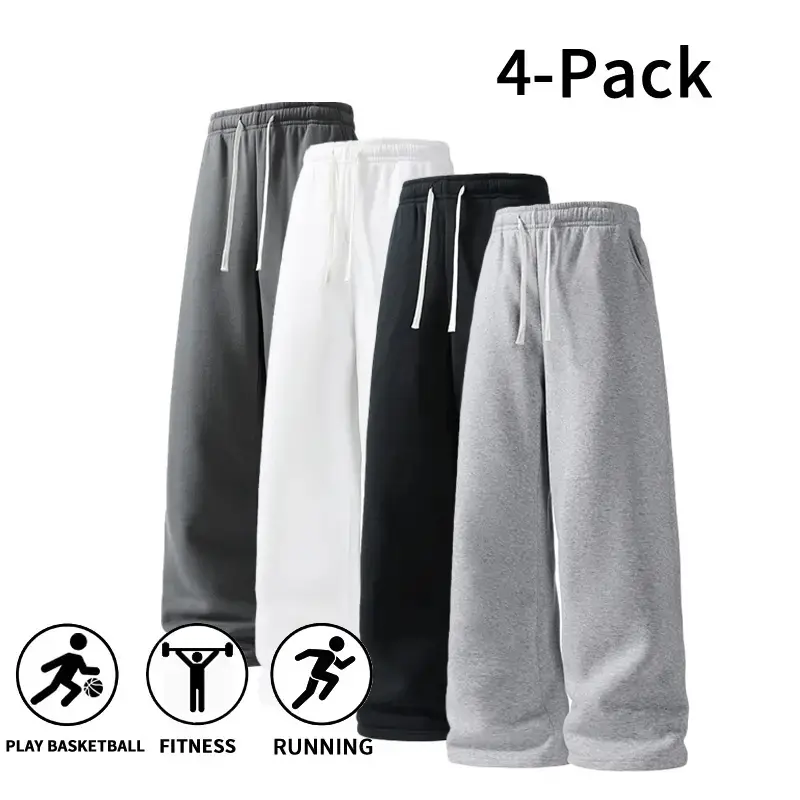 4 Pack Fall & Winter Styles Ultra Soft Wide Leg Sweatpants | Warm & Comfortable athletic pants for basketball, running, and gym (optional 4 pack and 2 pack),clothes for back to school,first day of school outfits