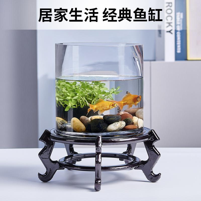 Ultra Clear Thickened Glass Cylindrical Fish Tank Living Room Home Floor Standing Vase Round Hydroponic Straight Tube