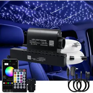 16W 550 count 13.1ft/4m 0.03in Fiber Optic Starlights Headliner Kit with Meteor,     Use APP/Remote Control  Sync Fiber Optic Lights Kit