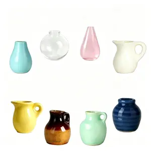 8-Pack Cute Mini Ceramic Vase Magnets, Cute Magnets for Fridge, Fun Decorative Refrigerator Stickers, Ideal for Kitchen, Office, Storage Cabinet, Whiteboard
