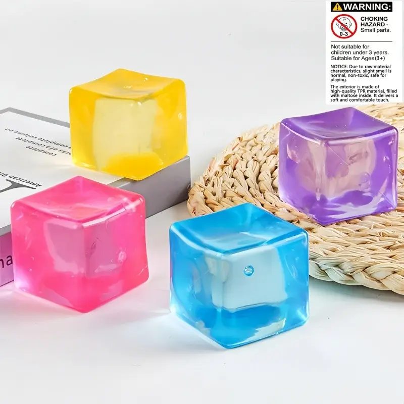 Stress Relief Toy Set, Slow Rebound Squishy Gel Ball, Pressure Release Office Desk Toy, Anti-Stress Tool Kit, Fun Party Gift, Stress Cube