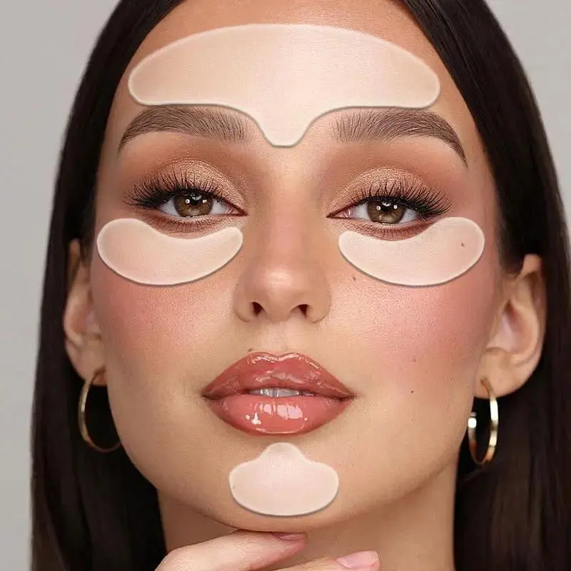 4PCS Forehead patch, water drop, eye patch, chin patch, silicone patch, daily skin care patch Beauty and Personal Care