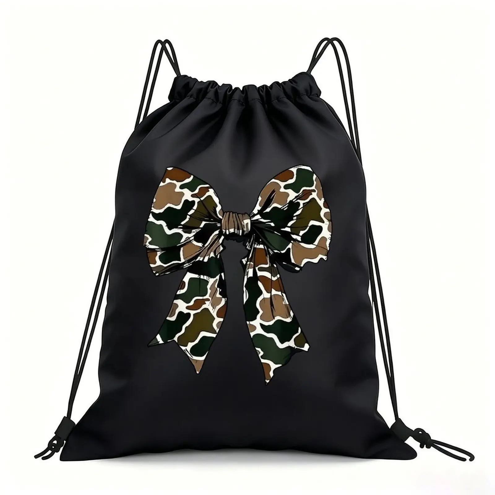 Portable Drawstring Sack Bag with Custom Graphic Print, Waterproof Polyester String Backpack for Gym Workout Swimming Hiking