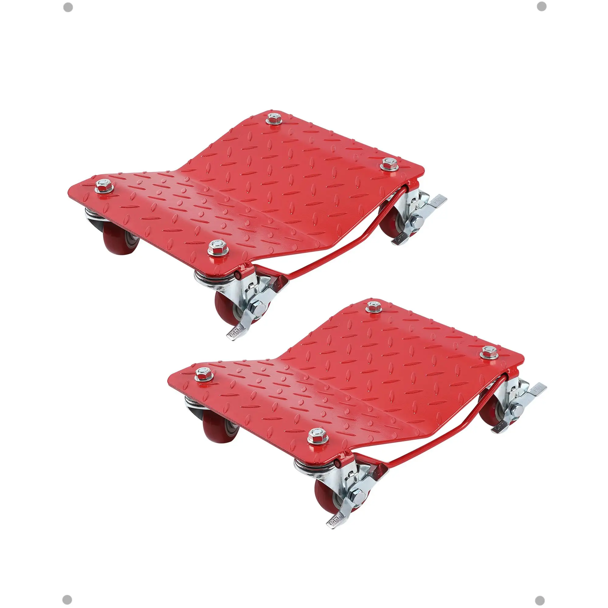 Car Dolly Set of 4, 6000 Lbs Load Capacity Car Tire Dolly, Heavy Duty Steel Wheel Dolly Car Moving Dolly with Nylon Wheels, Vehicle Dolly for Moving Cars Trucks Trailers