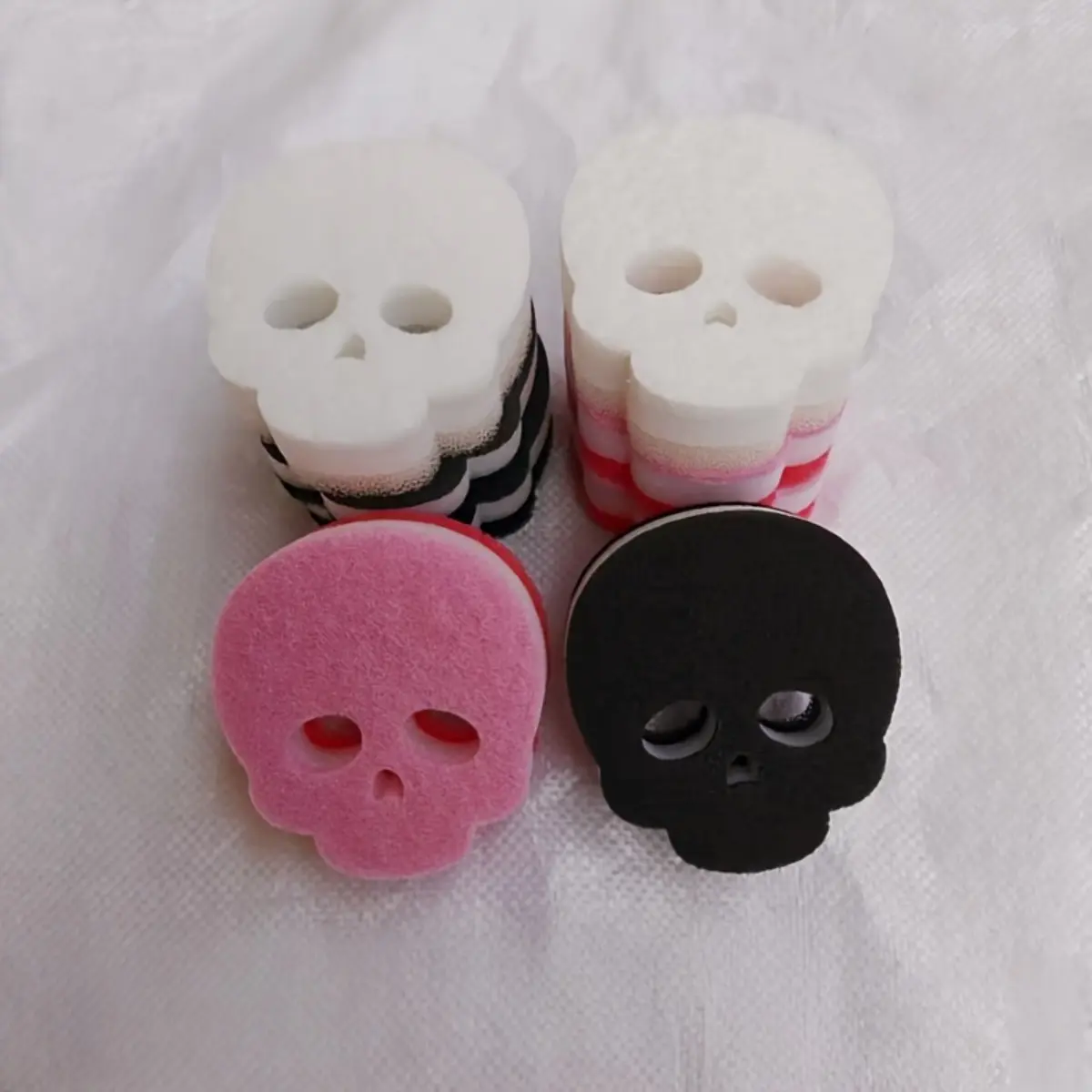 Halloween Novelty Shaped Cleaning Sponge Set of 6 (Random Color) - Spooky Theme Kitchen Scouring Pad for Pot and Dish Washing - Ideal Non-Scratch Durable Scrub Sponge for Holiday Party Cleanup - Festive Vibe
