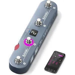 KE1 Guitar Pedal for Android/IOS, Multi Effects Pedal with 61 Effects, 20 AMP/CAB, 36 Preset Slot, IR/AMX Loader, OTG USB-C Record Loopback,  Rechargeable Tuner Delay MOD Reverb Pedal