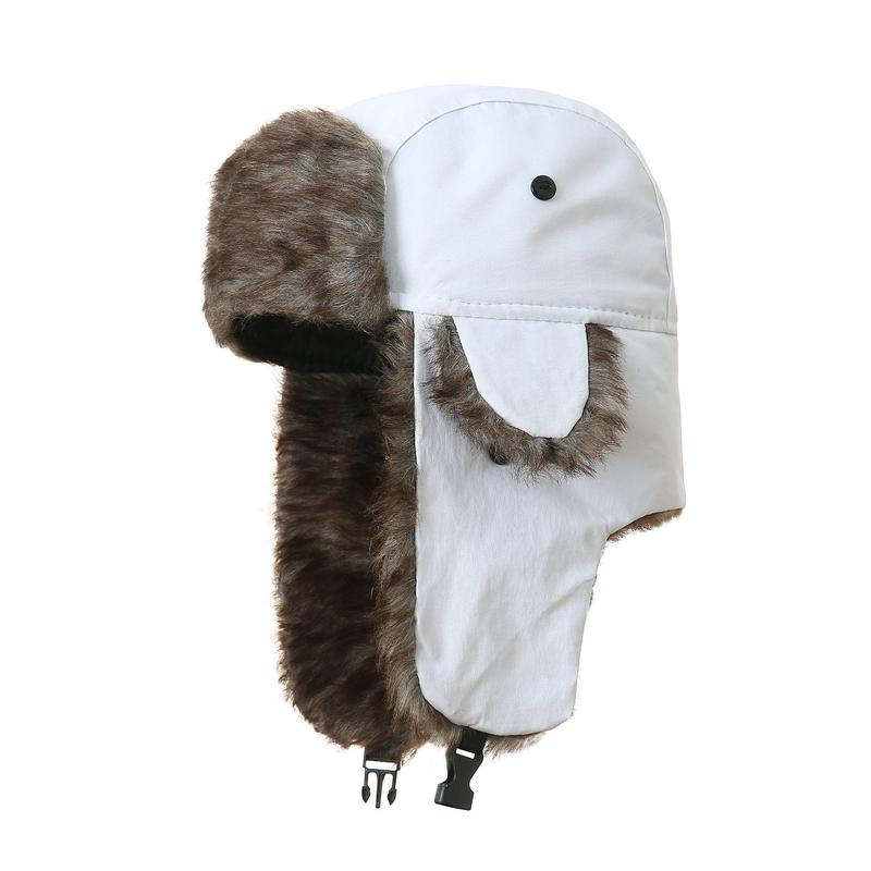 Heavy Duty Trapper Hat with Ear Flaps - Windproof Winter Hat for Men Women, Faux Fur Lined Ski Snow Hat for Hiking/Commute